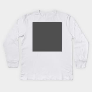 Solid Dark Grey Kids Long Sleeve T-Shirt